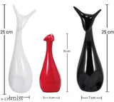 Ceramic deer family piano finish figurines: handcrafted, elegant, and auspicious ornaments for living room decor