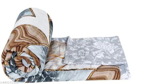 Soft glace cotton king size double bed reversible comforter, ideal for all seasons – premium Indian-made duvet (82x90 inches)
