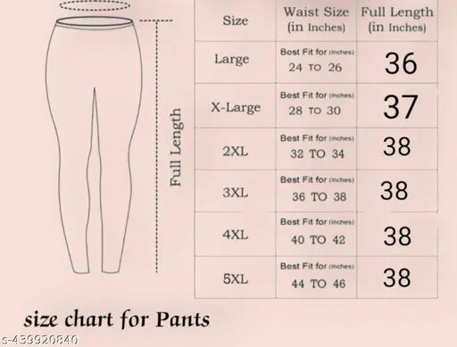 Cotton Lycra solid trousers and pants, women's stretchable premium jeggings in various sizes - India