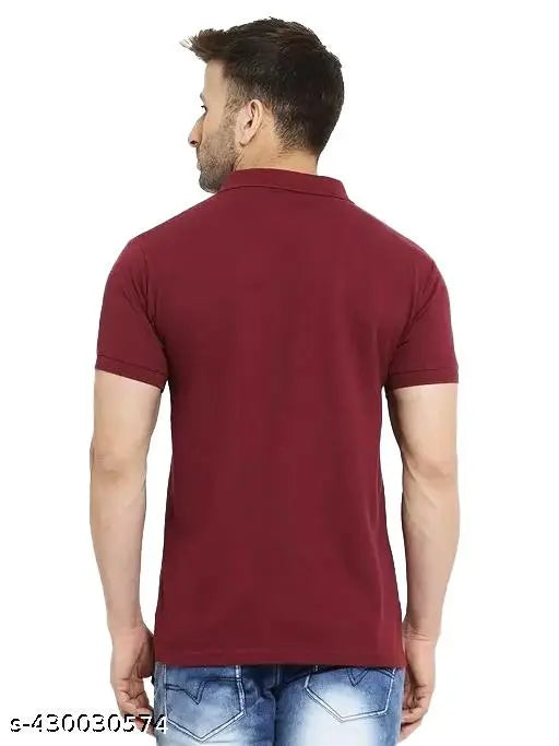 Orange Matty Fabric Half Sleeve Polo T-Shirt for Men, Regular Fit, Multiple Sizes Available from SAIKSA