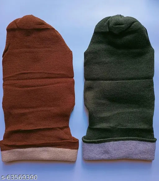 Wool skull cap pack of 2, warm and stylish monkey cap for men, ideal for winter outdoor activities