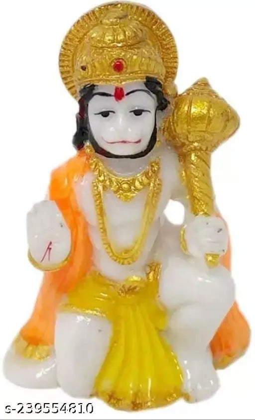 Multicolor resin Hanuman idol Bajrangbali, 3-inch decorative showpiece for car dashboard