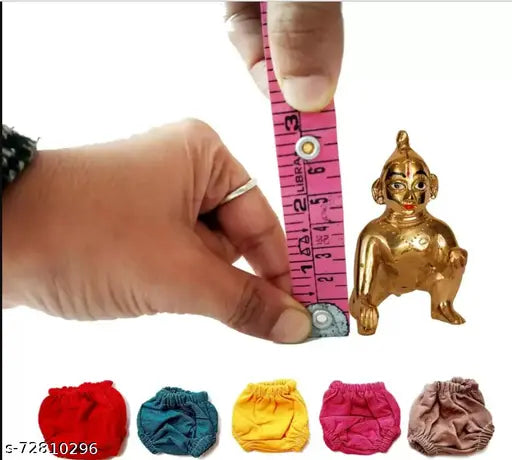 Brass Laddu Gopal idol, gold tone, Hindu deity statue, Bal Gopal Murti, decorative.