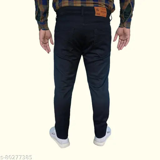 Slim fit men's black denim jeans