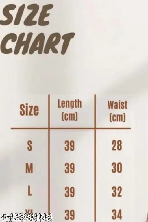Fashionable women's knee-length formal pants with visible size chart