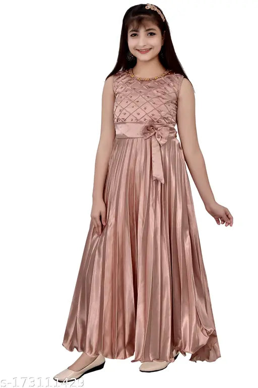 Striped silk blend sleeveless dress for girls partywear, Safia Collection design from India