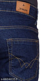 Just black men's skinny dark blue jeans, cotton stretchable jeans for regular fit, solid pattern, available in sizes 28-50 (waist 28in - 50in, length 42in), Indian origin