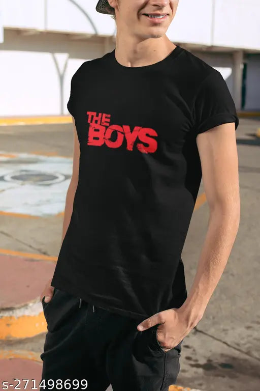 Men's printed cotton blend t-shirt, short sleeves, pre-shrunk for comfort in S, M, L, XL (India)