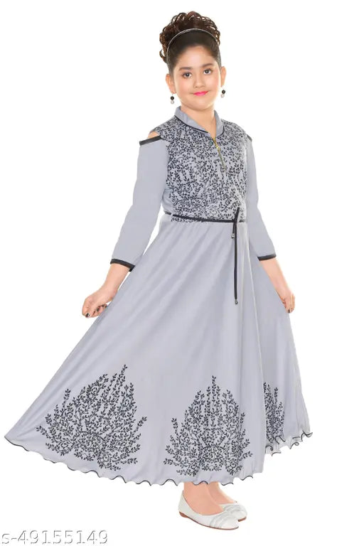 Cotton blend, self-designed three-quarter sleeve dresses for kids by MRM Creation - India's exclusive designer brand