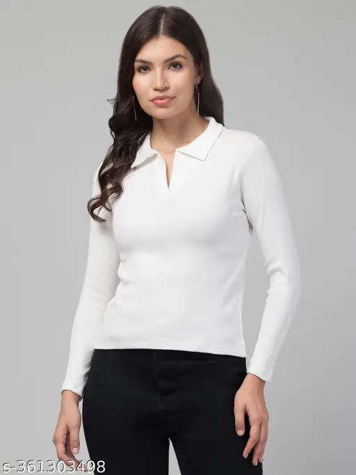 Soft, breathable, long sleeve cotton blend t-shirt with collar neck - jugunu unique winter wear