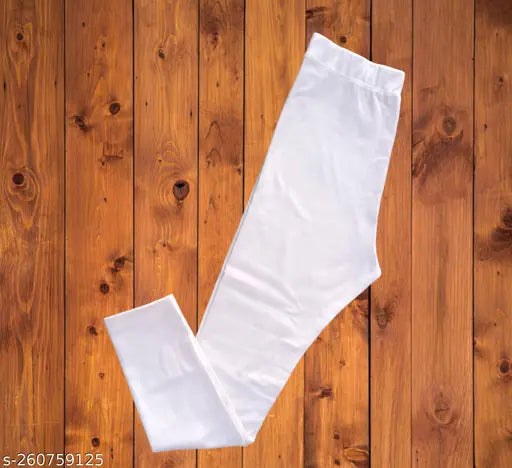 White lycra leggings, ankle length, four way stretch
