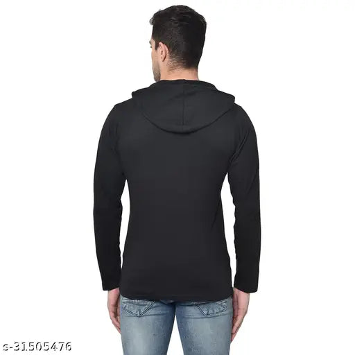 Grey Melange cotton blend hoodie pack 3 - Vimal Jonney men's long sleeve solid t-shirts, fashionable Indian-made apparel