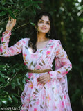 Georgette printed maxi dress for women, long-sleeved, vibrant Indian design