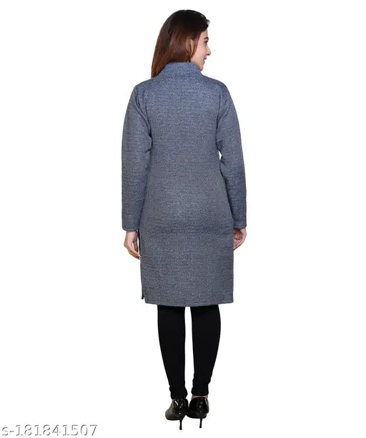 A straight, woolen kurta for women's winter wear