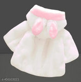 Pink jacket with a bow on top, faux fur trim