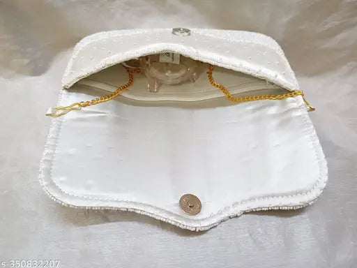 Purse, blue, beaded, zip closure