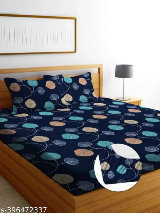 Superfine cotton botanical double bedsheet & 2 pillow covers, ideal for summer. Quality Indian made