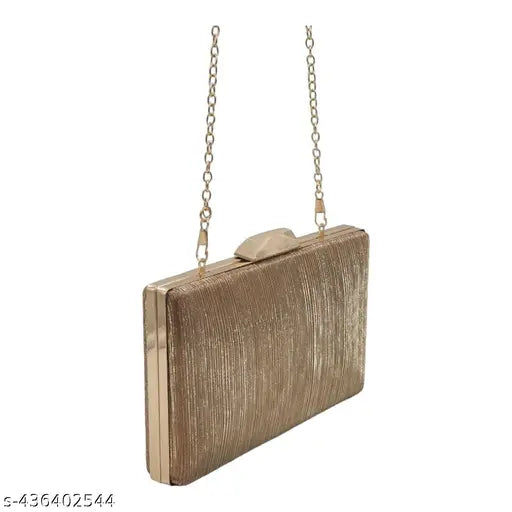 Gold metallic clutch