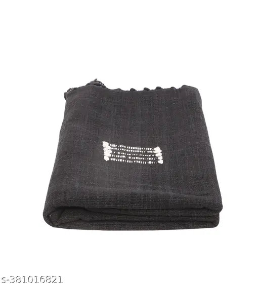 Black cotton solid pattern throw, 50 x 60 inches, perfect for cozy lounging