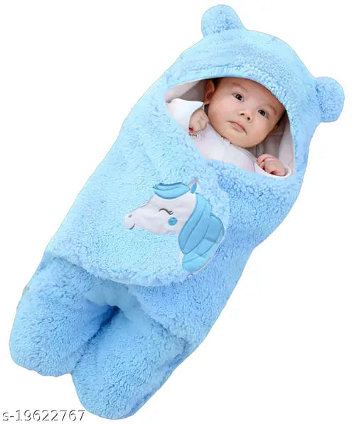 Microfiber newborn sleeping bag set for boys & girls by BRANDONN, supersoft, free size (27in x 31in), India-made