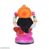 Multicolor marble dust Lord Laxmi statue, handcrafted Hindu goddess Lakshmi idol for home decor & spiritual puja gifting - 10 cm high