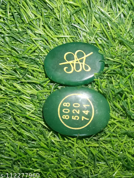 Green Jade Zibu symbol money coin, avenuturine stone figurine for temple, reki, vastusastra. Crystal Feng Shui showpiece, 1.5" x 2" x 1.5", handcrafted in India