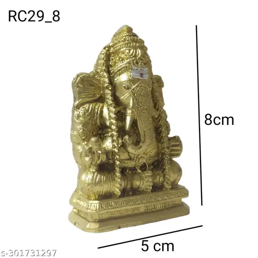Resin Ganesh idol - 'Vinayagar' statue, intricate Indian Ganesha figure on pedestal