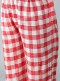 Kids checks printed cotton top and pant set, 3-4 years size, India origin, casual children's clothing for playtime