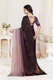 Lavish magenta saree with embellished border, knee length