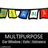 Tibetan Buddhist prayer flag adhesive, dual-side print, waterproof vinyl sticker, 60 cm x 5 cm, personalize cars and bikes