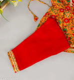 Cotton Anarkali Kurti & Dupatta set with Sharara for baby girls, Indian partywear flower print" (125 characters)