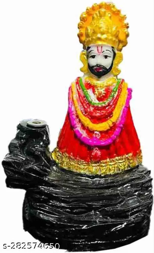 Decorative figurine, Khatushyam deity statue, colorful adornments