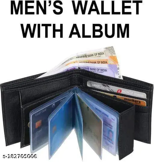 Premium PU leather bi-fold wallet, royal king Uinicq men's style. Elegant, hand-stitched design, perfect for travel or office." (125 characters)