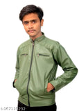 Green jacket, casual style, zip closure