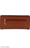 Women's faux leather wallet with four card pockets, peacock tan color
