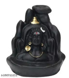 Poly Resin Adi Shankara Lord Shiva FOOG incense holder, 10cm x 11cm x 8cm, Indian-made with 15 free backflow incense cones