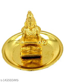 10.5in x 11.5in Annapurna Devi Mata idol (pure brass), powerful Kawach/Yantra for home and office decoration, Indian-made god statue