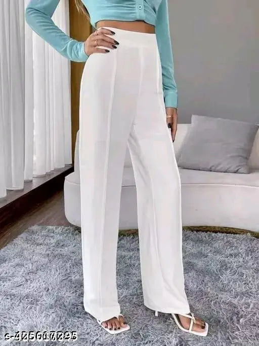 High waist, bootcut, pack of 2, premium lycra fabric, comfortable stretch, women's trousers, stylish design for casual or work wear, flattering fit
