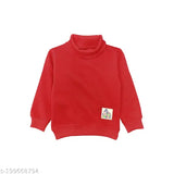 YUV Baby Boys & Girls Winter wear - Turtle neck Cotton Fleece T-shirt 220 GSM