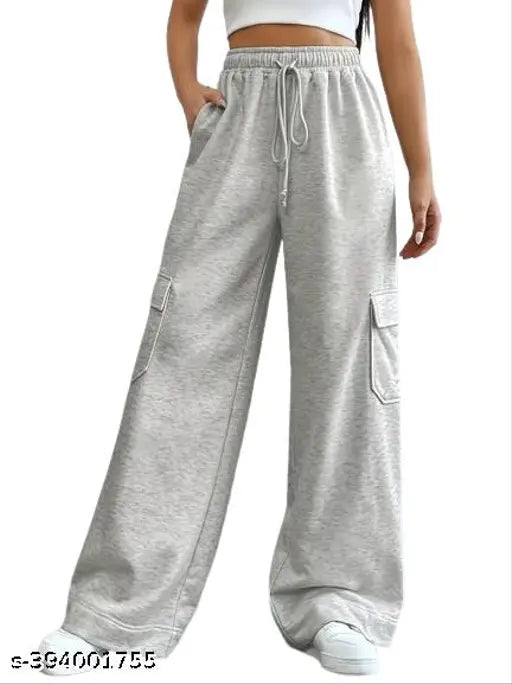 Cotton women's regular fit office school formal casual daily wear pants with drawstring waistband for work and leisure