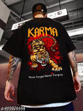 Oversize men's cotton half-sleeve gym t-shirt, thin and super soft, printed design, size M (40 in chest)