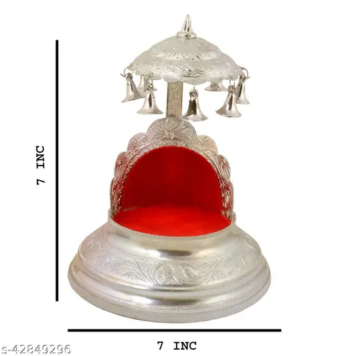 Brass foldable SinghasanJhula for Lord Krishna and Lord Ganesha, antique design Indian handicraft, enhances home décor and temples