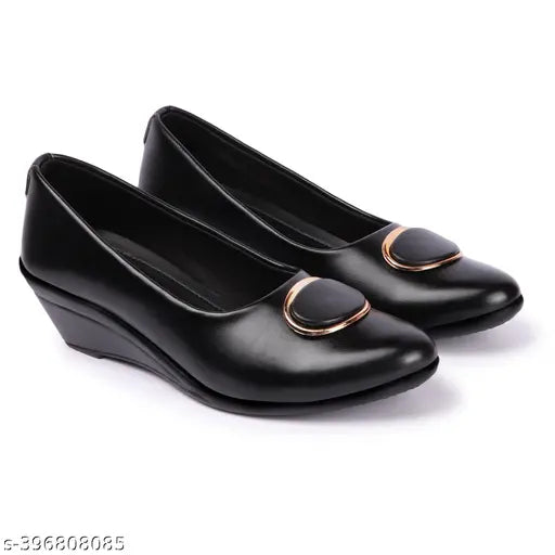 Synthetic embellished heels and flat bellies for women - Comfortable round buckle shoes for daily wear and various seasons