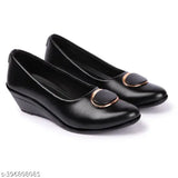 Synthetic embellished heels and flat bellies for women - Comfortable round buckle shoes for daily wear and various seasons