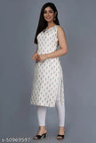 White and blue patterned kameez dress