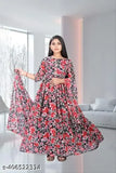 Georgette printed cotton blend frock with three-quarter sleeves, floral design for summer fashion on model