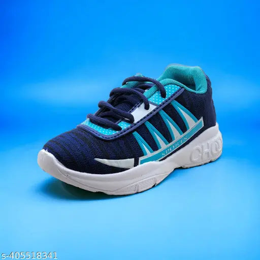 Jute sports shoes for kids, black and blue design, white sole