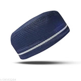 Embellished blue cotton Islamic prayer cap /topi, authentically designed with cross-line (silai), comfortable, easy to maintain, washable. High-quality product, original condition, suitable for men. Measure head circumference before ordering. Made in India