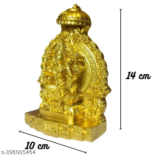 Poly Resin Indian God Lakshmi statue, intricately detailed Laxmi figurine (10cm x 14cm x 4cm)