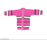 Wool unisex sweater set, printed net design for infants, made in India